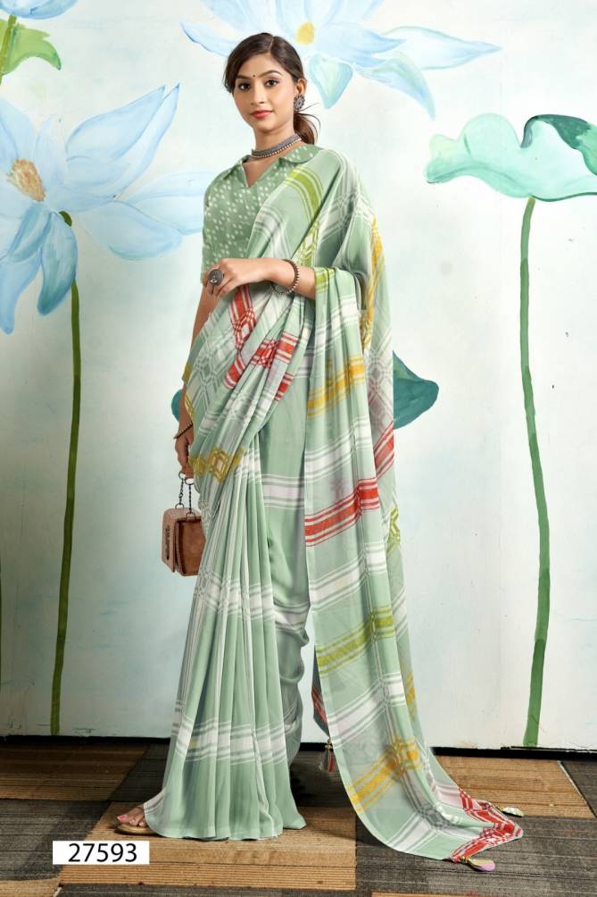 Viruka By Vallabhi Printed Georgette Sarees Wholesale Clothing Suppliers In India